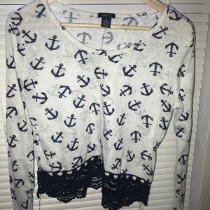 Long sleeve anchor patterned shirt